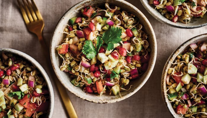 This Mumbai-Inspired Sprouted Salad Is Rich In Gut-Healthy Fiber