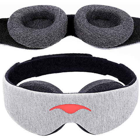 sleep mask with eyecups and red logo sleep mask with eyecups and red logo