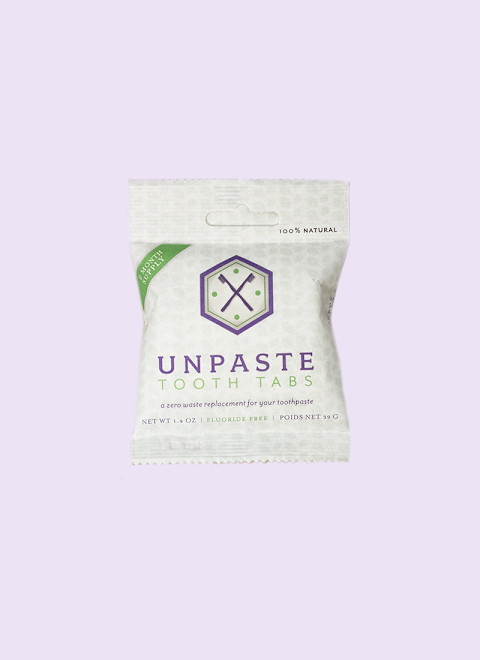 Unpaste toothpaste tablets in white package Unpaste toothpaste tablets in white package