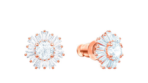 swarovski rose gold crystal stud earrings swarovski rose gold crystal stud earrings