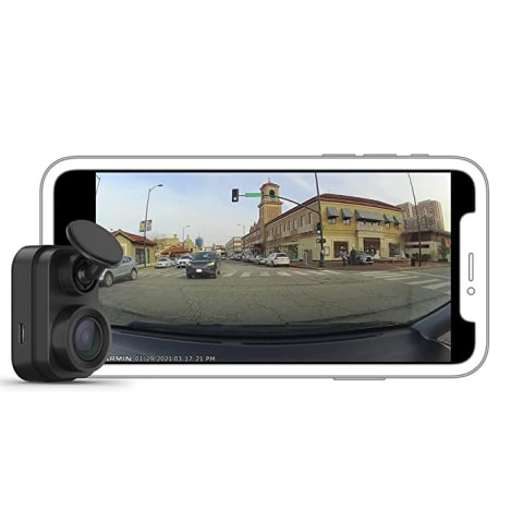 mini dash cam and image of phone for streaming
