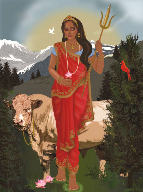 indian goddess illustration