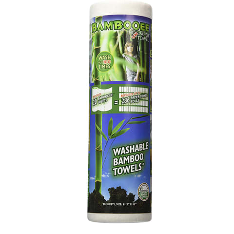 roll of washable paper towels with bamboo on packaging