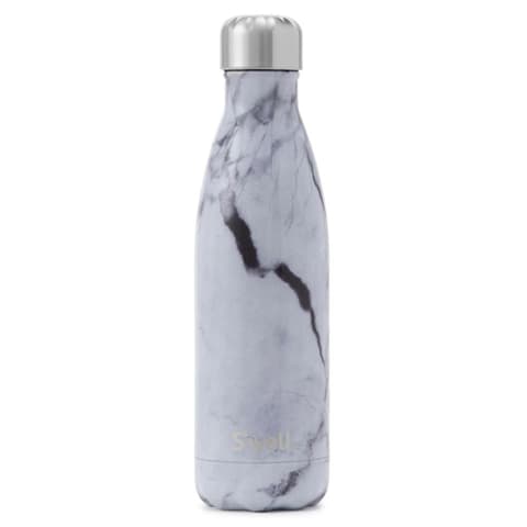 stainless steel water bottle with marble detailing