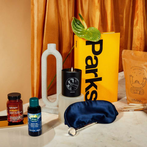 Self-care gifts on a table