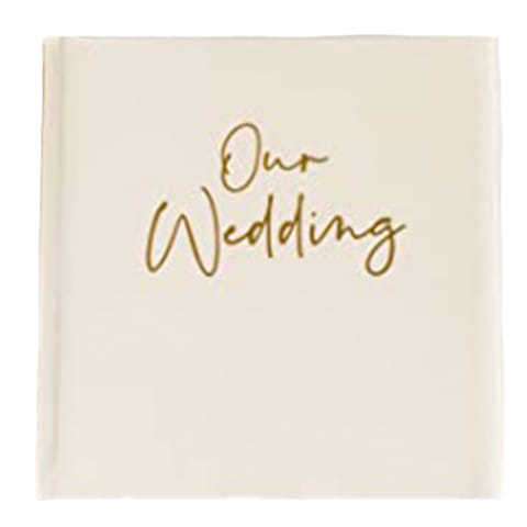 our wedding photo album in cream