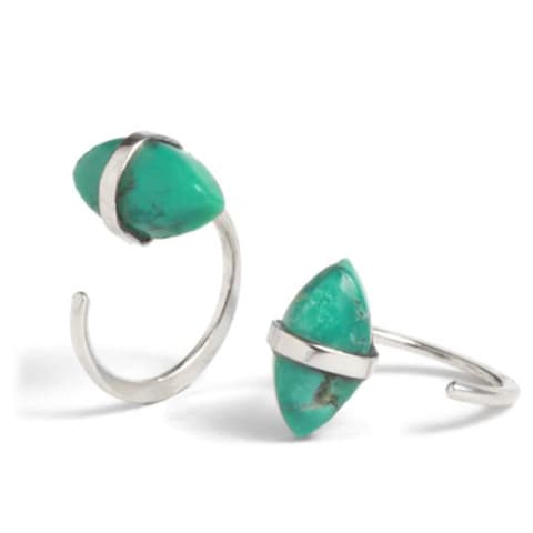 turquoise and silver hoop earrings