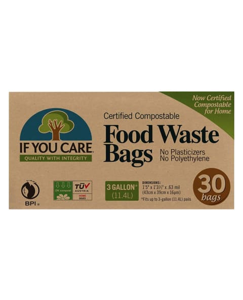 brown cardboard box of compostable trash bag