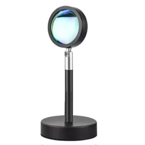 small circular lamp in black