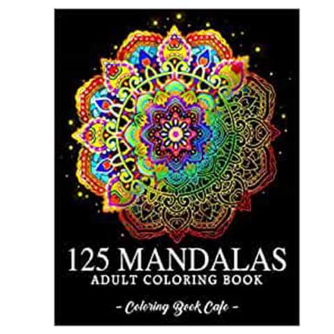 125 Mandalas: An Adult Coloring Book black cover with colorful mandala