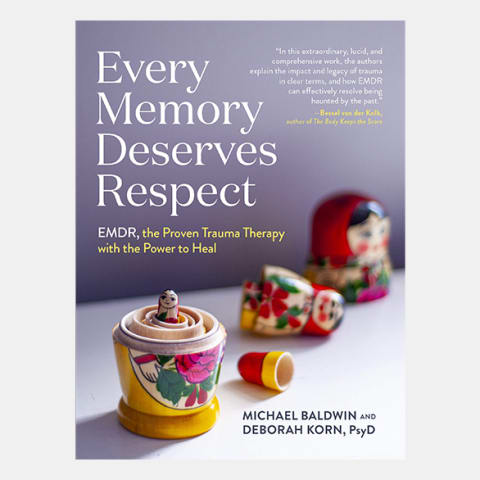 Purple book cover with Russian Dolls unstacked, titled Every Memory Deserves Respect.