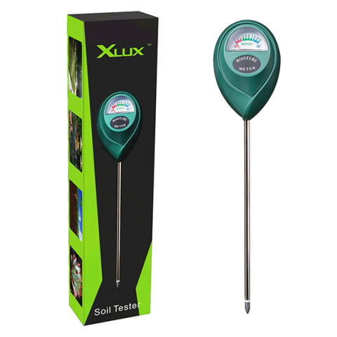 green soil moisture meter in black box