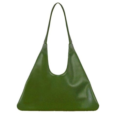 green vegan leather purse 