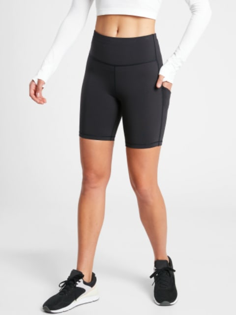 Hopgo High Waist Biker Shorts for Women 4 Yoga Workout Tummy Control Compression Running Shorts Inner Pocket 