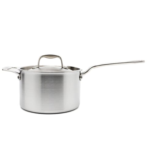stainless steel saucepan with lid