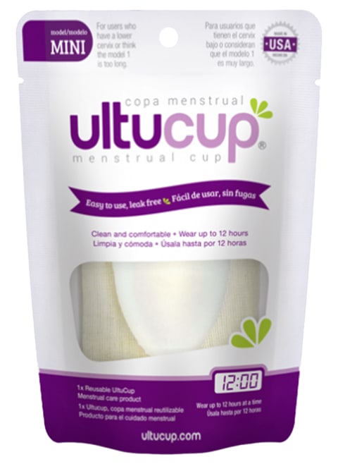 UltuCup mini menstrual cup in packaging