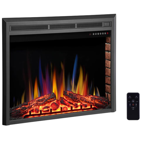 black electronic fireplace traditional with clicker