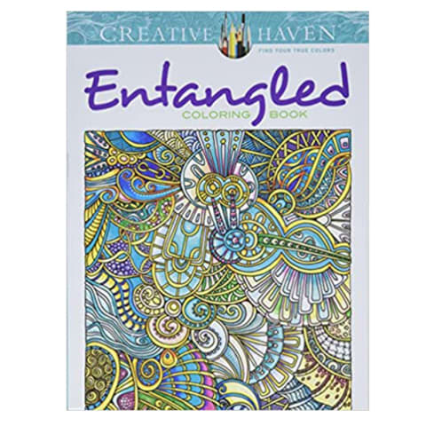 Creative Haven Entangled Coloring Book cover with flower pattern