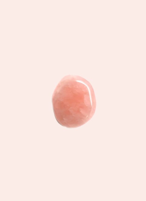 Rose quartz stone, pink in color