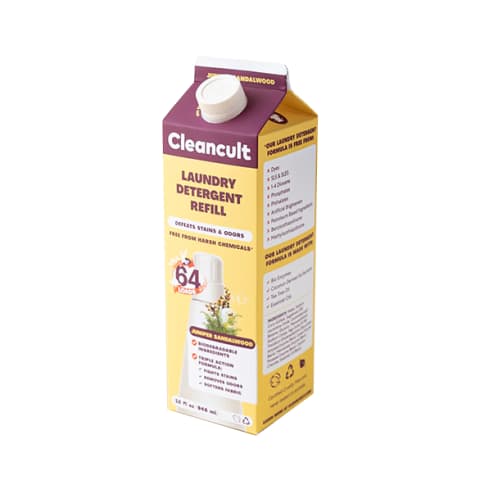 Cleancult detergent carton