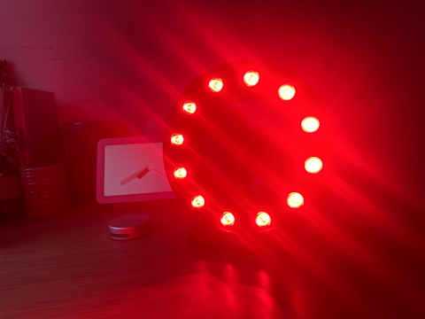 red light on desk