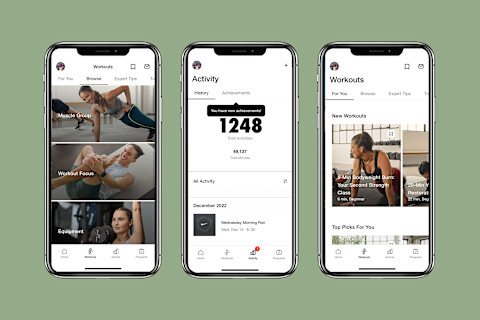 Nike Training Club Interface On Phones On Background