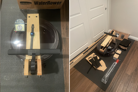 Johnson Fitness & Wellness Water S4 Review water container and parts disasembled