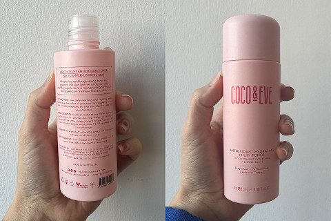 Jamie using coco & eve milky toner
