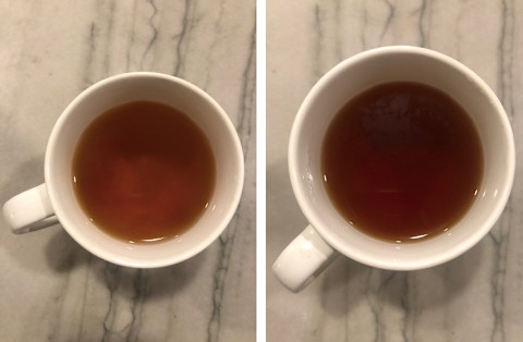 2-minute steep (left), 15-minute steep (right) 2-minute steep (left), 15-minute steep (right)