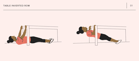 Table Inverted Row Bodyweight Exercise Table Inverted Row Bodyweight Exercise
