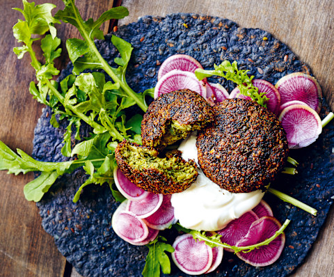 Oven-Baked Green Falafel Oven-Baked Green Falafel