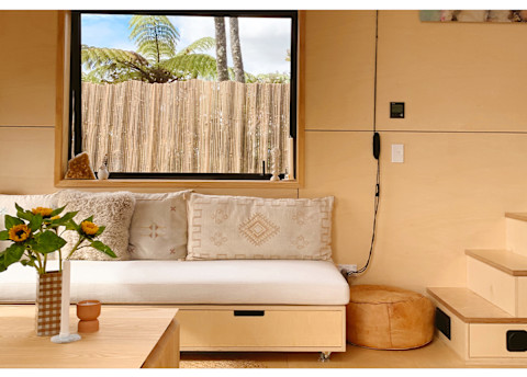 daybed with light cushions 