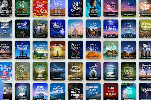 Covers of various audio stories on the Calm app. Covers of various audio stories on the Calm app.
