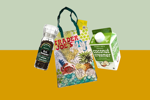 collage of healthy products from Trader Joe's collage of healthy products from Trader Joe's