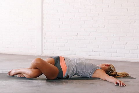 Reclining Spinal Twist Eagle Yoga Pose Reclining Spinal Twist Eagle Yoga Pose