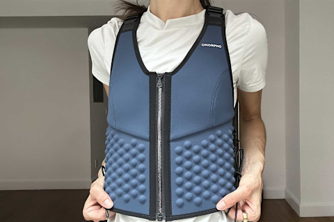 Writer wearing Omorpho G-Vest+