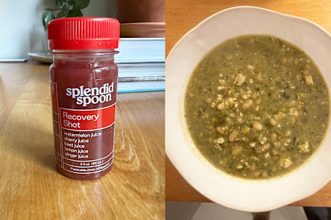 Splendid Spoon recovery shot and food side-by-side