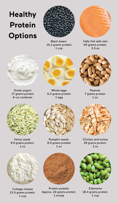 healthy protein options with protein counts healthy protein options with protein counts