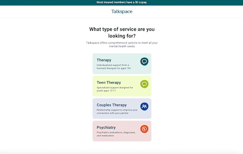 Talkspace sign-up process page