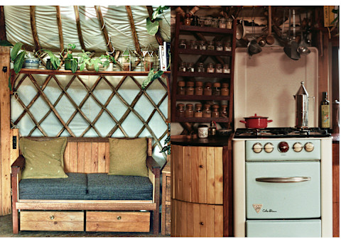 kitchen and bench interior in yurt home kitchen and bench interior in yurt home