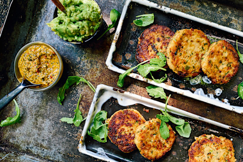 Salmon Cakes with Avocado and Chimichurri Salmon Cakes with Avocado and Chimichurri
