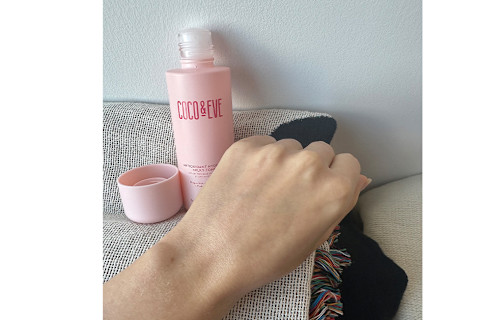 Jamie using coco & eve milky toner