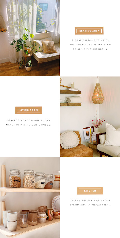 three photos of home details and how to recreate the look