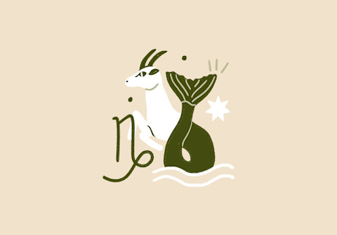 capricorn symbol over nude background capricorn symbol over nude background