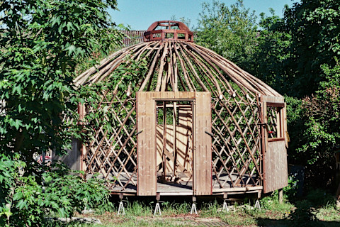 yurt construction in progress yurt construction in progress