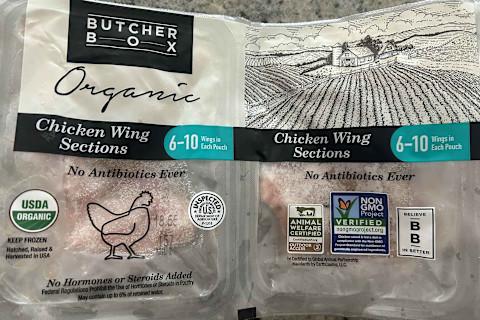 ButcherBox organic chicken wings (frozen and uncooked)