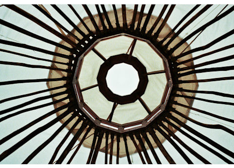 looking up at ceiling of yurt looking up at ceiling of yurt
