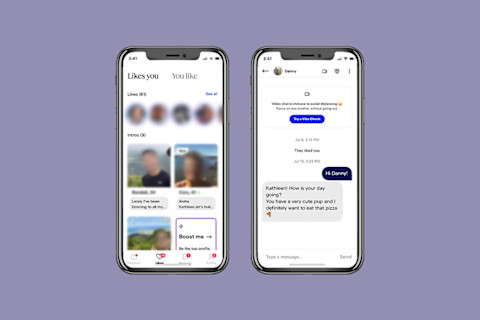 Screenshots of the inside of the Match dating app.