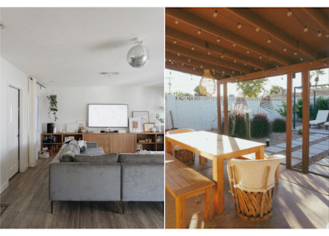 arizona home view of the porch and minimalist living room arizona home view of the porch and minimalist living room