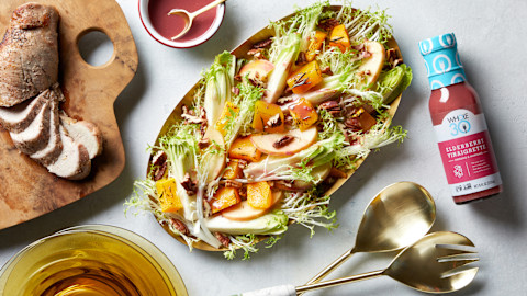 Pork Tenderloin with endive frisee apple